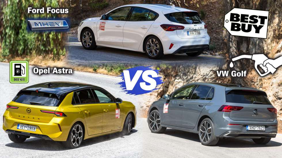 Ήπια υβριδικό Ford Focus, diesel Opel Astra ή VW Golf με 150 άλογα;