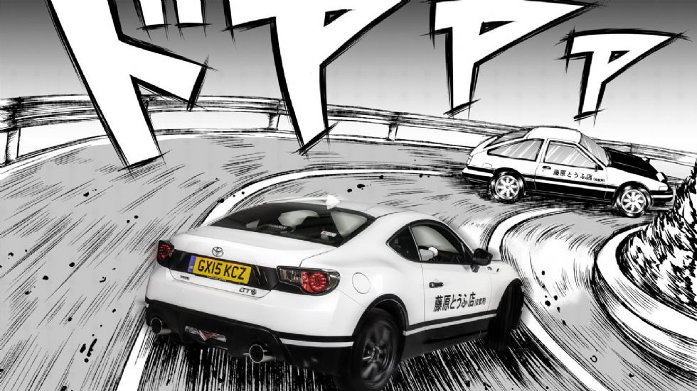 Αντί να αντιγράψει την Corolla του Fujiwara, η Toyota UK προτίμησε να βάλει ορισμένες μοντέρνες «πινελιές», όπως τα carbon μέρη.