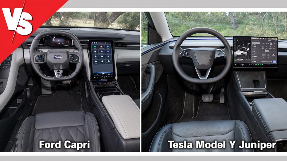 Πισωκίνητο Ford Capri (286 PS) ή 4κίνητο Tesla Model Y Juniper (514 PS);