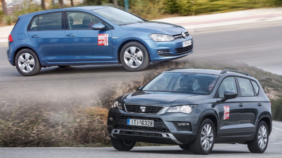 Αταίριαστο συγκριτικό αυτό μεταξύ του SEAT Ateca και του VW Golf; Όχι και τόσο!