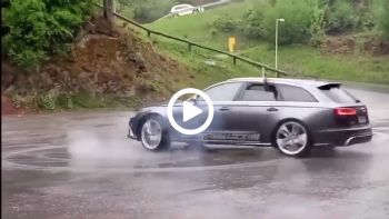 Audi RS 6 Avant «χορεύει» στη βροχή μέχρι το... κρακ