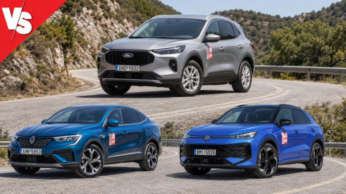 Σύγκριση SUV στα ίδια χρήματα: Ford Kuga Vs Renault Arkana Vs VW T-Roc