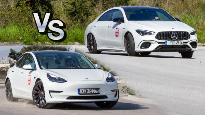 Σύγκριση: Mercedes-AMG CLA 45 S ή Tesla Model 3 Performance; 