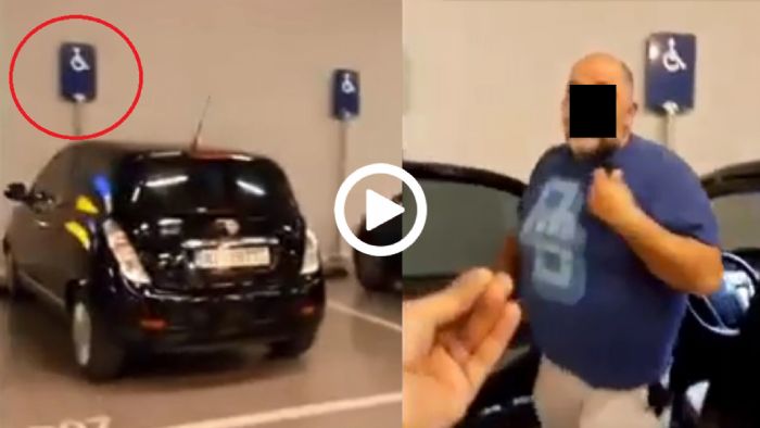 Πάρκαρε παράνομα σε θέση για ΑμεΑ και έκανε και τσαμπουκά!