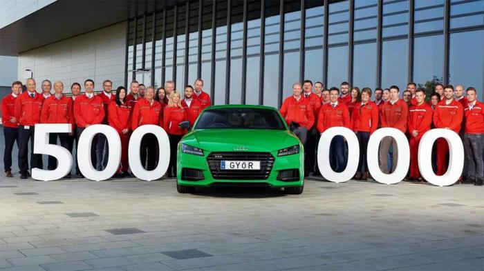 Την παραγωγή της υπ αριθμόν 500.000ης μονάδας του ΤΤS Coupe γιόρτασαν οι άνθρωποι της Audi στο εργοστάσιο της Ουγγαρίας.