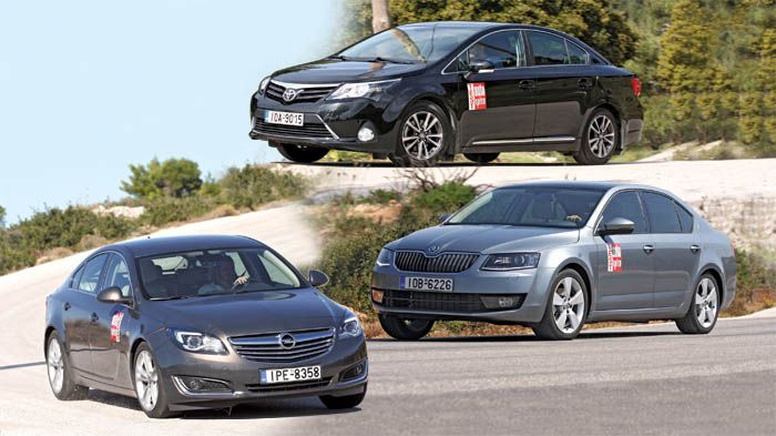 Με μεγάλα αμαξώματα για άνετους χώρους είναι τρία χαρακτηριστικά παραδείγματα του είδους τους: Opel Insignia, Skoda Octavia και Toyota Avensis.