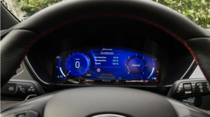 Ο στάνταρ ψηφιακός πίνακας οργάνων των 12,3 ιντσών του Ford Kuga παραμετροποιείται αναλόγως του προγράμματος οδήγησης.