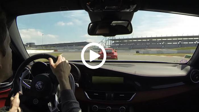 Giulia QV καταδιώκει Porsche 911 GT3 στο Ring!