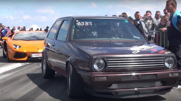 Αυτό εδώ το Volkswagen Golf Mk II έλαβε μέρος σε αγώνα dragster στη Γερμανία.