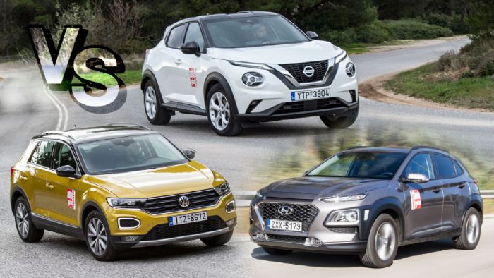 Hyundai Kona & Nissan Juke εναντίον του best seller VW T-Roc