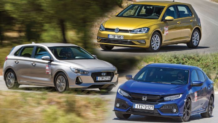Στην παλαίστρα του Auto Τρίτη μπαίνουν τα Honda Civic, Hyundai i30 και Volkswagen Golf στις downsized εκδόσεις τους με 1.000άρη turbo βενζινοκινητήρες. Ποιός θα είναι ο τελικός νικητής;