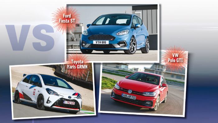 Fiesta ST vs Yaris GRMN vs Polo GTI