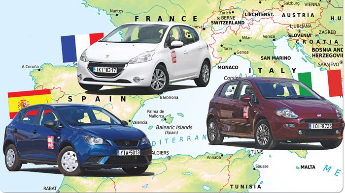 Τα Fiat Punto, Peugeot 208 και SEAT Ibiza diesel, συνδυάζουν το μεσογειακό ταμπεραμέντο με την οικονομία κίνησης.