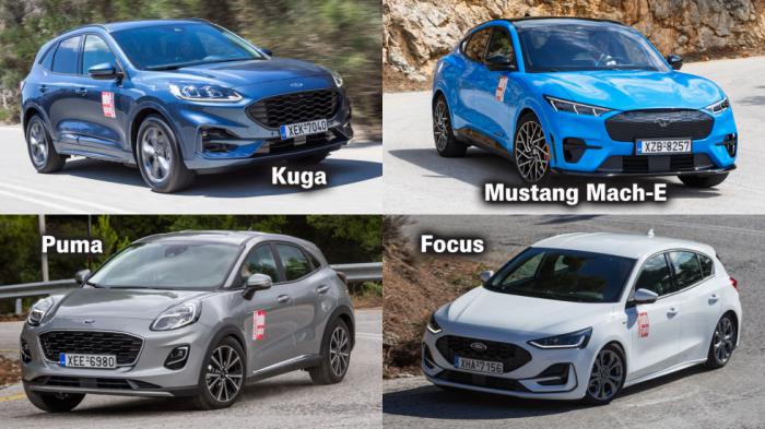 Ford:     Puma, Focus, Kuga & Mustang Mach-E