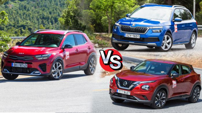 Τεχνικά χαρακτηριστικά για Kia Stonic Vs Nissan Juke Vs Skoda Kamiq