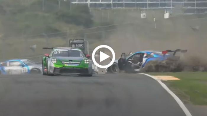 VIDEO: Μεγαλειώδης στούκα με Posrche 911 σε Super Cup