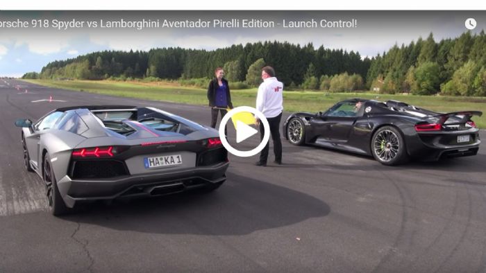 Porsche 918 Spyder vs Lambo Aventador