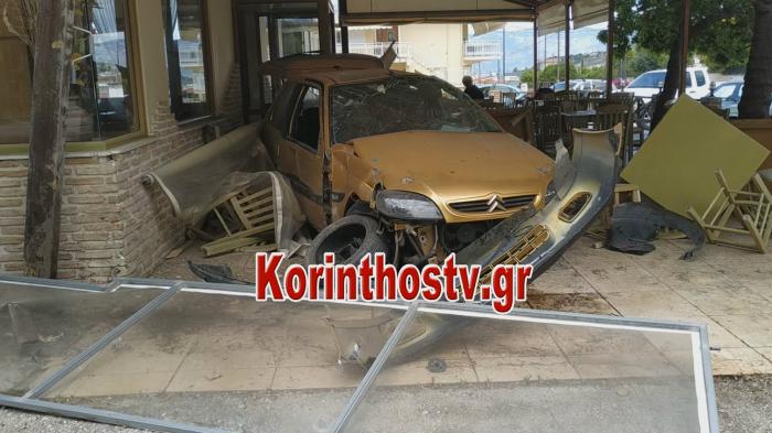 Saxo εισέβαλε σε ταβέρνα (+vid)
