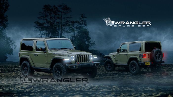 Η ομάδα της JL Wrangler Forums έφτιαξε ψηφιακά τη μορφή του δίθυρου νέου Jeep Wrangler.