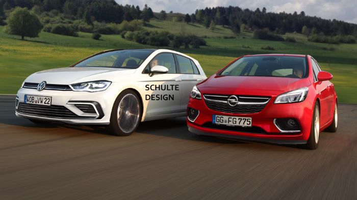 Δύο από τους κύριους πρωταγωνιστές των μικρομεσαίων, τα VW Golf και Opel Astra (αριστερά-δεξιά), θα αλλάξουν γενιές μέσα στην επόμενη 3ετία, με κύριο στόχο πάντα την κορυφή (κατασκοπευτική εικόνα).	