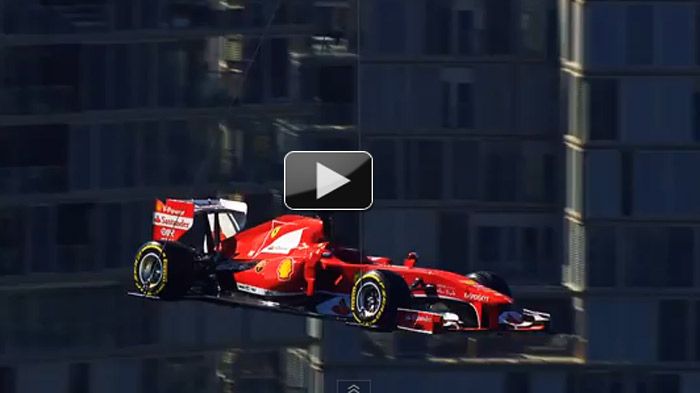 H... ιπτάμενη Ferrari F1 φυσικά δεν έχει τον οδηγό μέσα κατά τη διάρκεια της πτήσης.