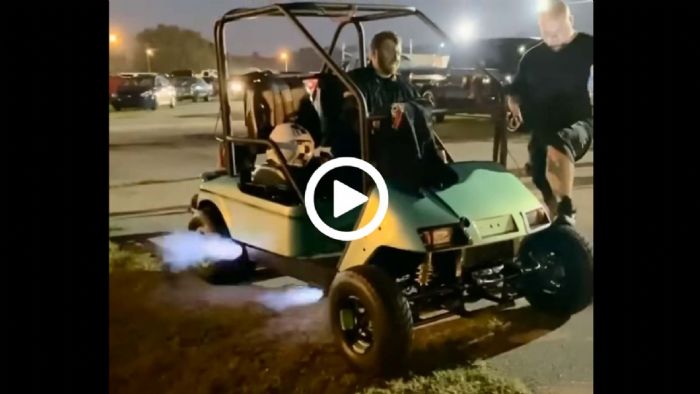 Αμαξίδιο γκολφ φοράει μοτέρ από Hayabusa και «τσαγιάζει» κόσμο