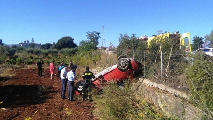 Ανετράπη αυτοκίνητο στο Ακρωτήρι 