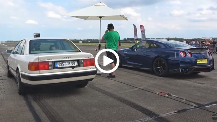 Audi 100 «τσαγιάζει» Nissan GT-R Audi 100 «τσαγιάζει» Nissan GT-R