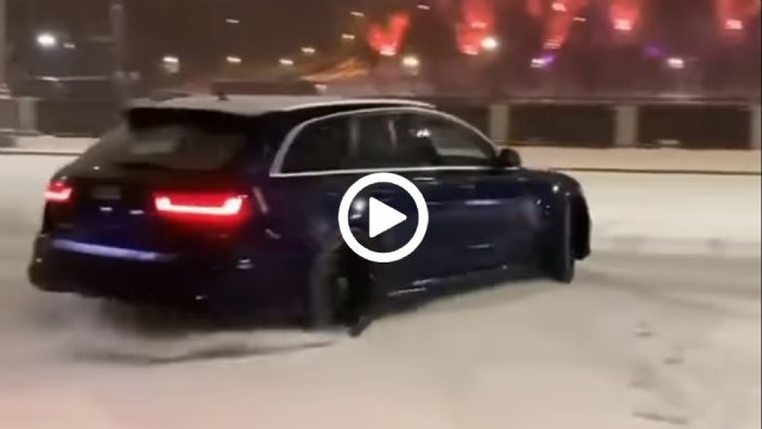 Αudi RS6 Avant σε χορευτικό πάνω στο χιόνι