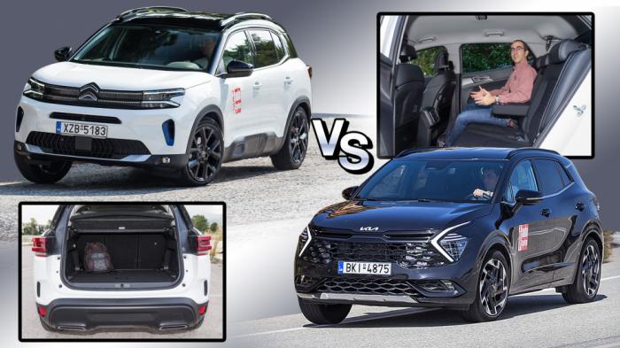 Τεχνικά χαρακτηριστικά για Citroen C5 Aircross Vs Kia Sportage