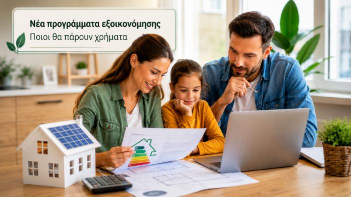 Νέα προγράμματα εξοικονόμησης: Ποιοι θα πάρουν χρήματα Νέα προγράμματα εξοικονόμησης: Ποιοι θα πάρουν χρήματα