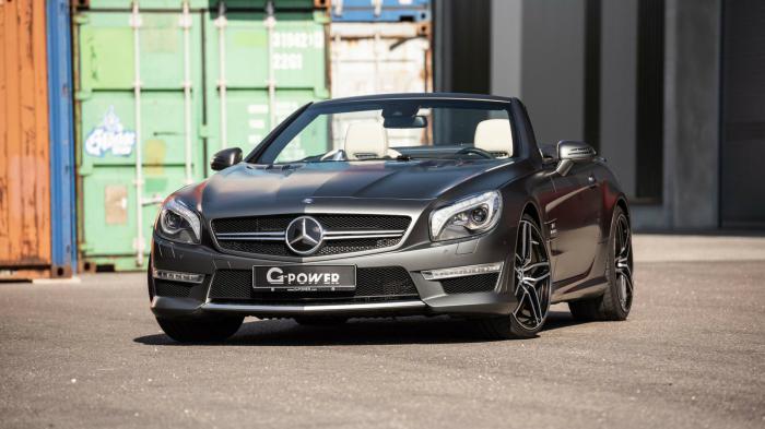 Η πρωταγωνίστρια του θέματος Mercedes-AMG SL63, μετά από μία «επίσκεψη» στην G-Power, πήρε αναβάθμιση τόσο σε ισχύ, όσο και σε εμφάνιση.