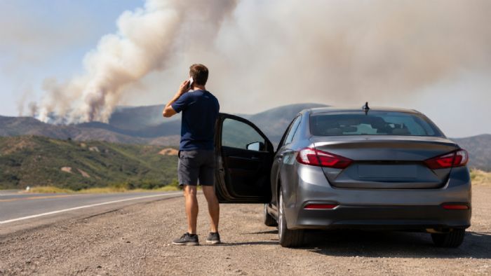 Φωτιά στον δρόμο: Τι πρέπει να κάνει ο οδηγός