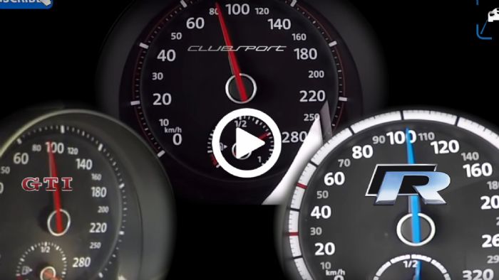 VW Golf GTI VS Clubsport VS Golf R στα 0-230 χλμ./ώρα!