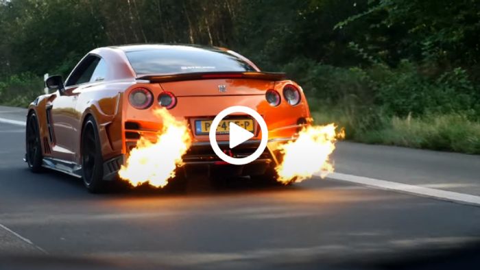 GT-R «δυναμίτης» βγάζει φωτιές και πυροβολά ασταμάτητα 