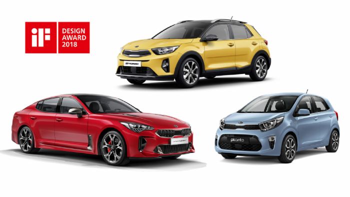 Τα Kia Stinger, Stonic και Picanto έλαβαν από μία διάκριση στα βραβεία σχεδίασης iF 2018.