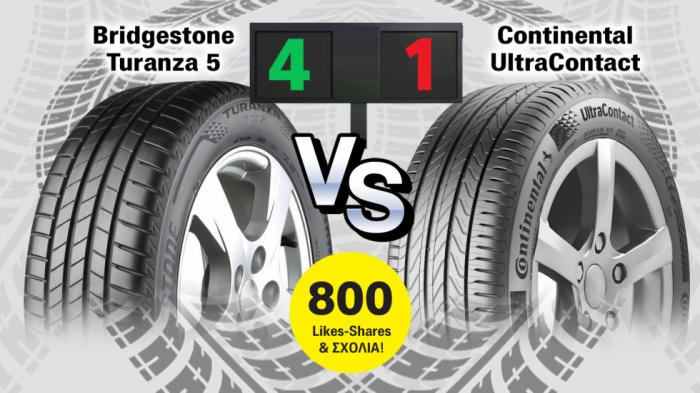 Στα ίδια λεφτά, Bridgestone Turanza 5 ή Continental UltraContact;