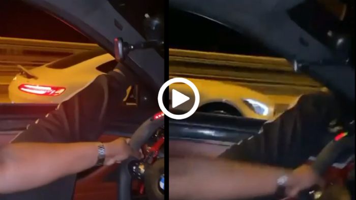 Γλέντησε Mercedes-AMG με το πόδι έξω και το κινητό στο χέρι