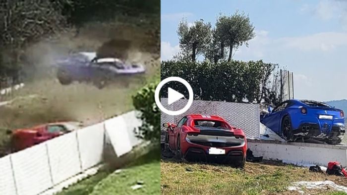 Πάμπλουτοι μεσήλικες με Ferrari φεύγουν καρφί για τον φράχτη 