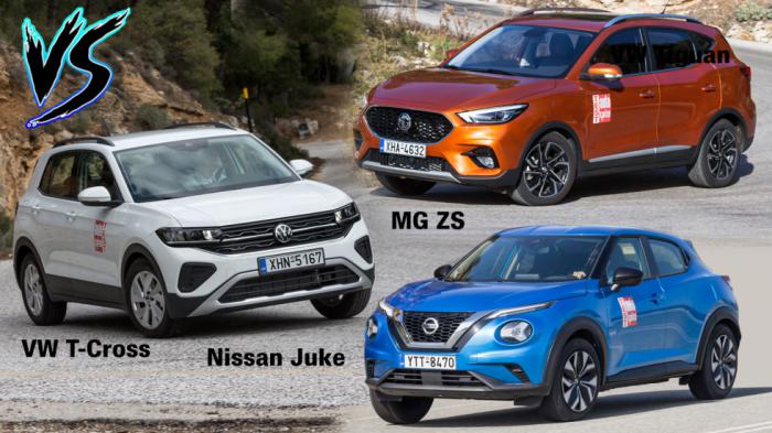 Το ανανεωμένο Volkswagen T-Cross απέναντι στα MG ZS & Nissan Juke