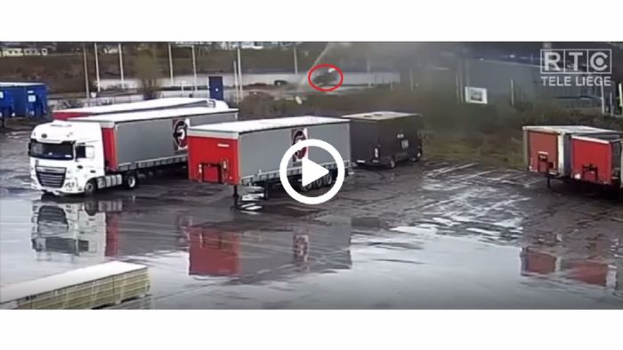 VIDEO: Βέλγιο: Πέταξε κυριολεκτικά και μπήκε μέσα στο κτίριο!