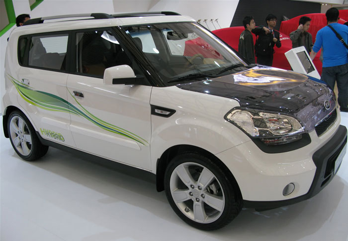 Ένα πράσινο Kia Soul στη Σαγκάη
