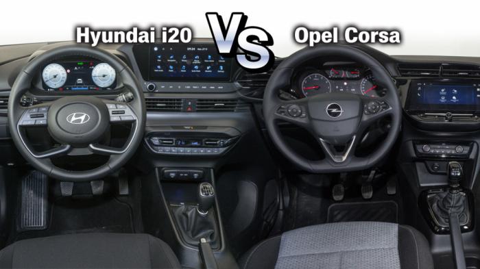 Τεχνικά χαρακτηριστικά για Hyundai I20 Vs Opel Corsa