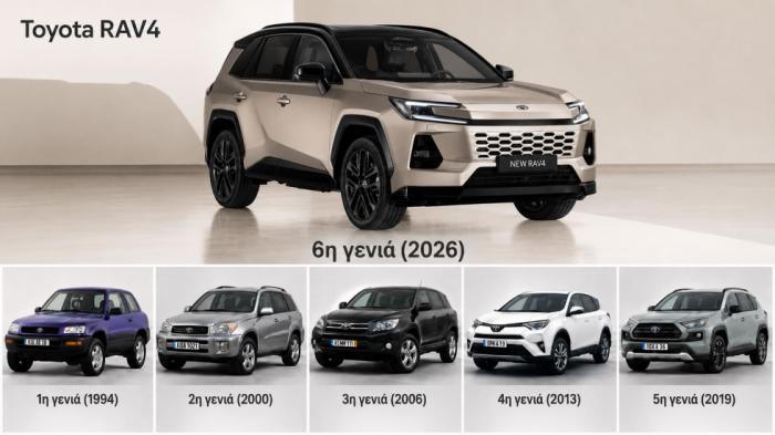 Toyota RAV4: Από το 1994 στην 6η γενιά -Τώρα έχει 309 PS & καίει 2 λίτ Toyota RAV4: Από το 1994 στην 6η γενιά -Τώρα έχει 309 PS & καίει 2 λίτρα