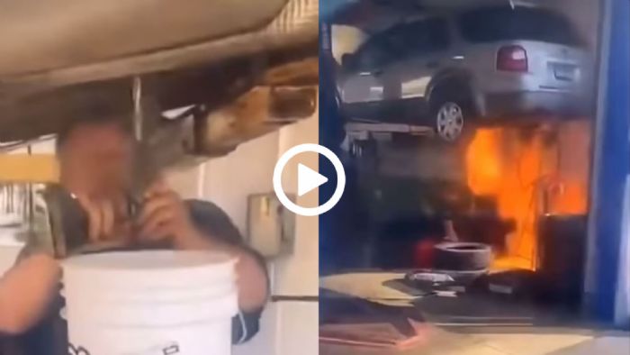 Τρύπησε μπουκάλα υγραερίου & έκαψε όλο το συνεργείο του
