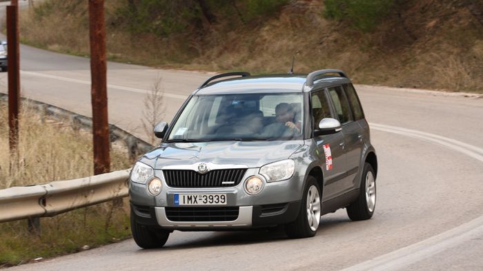 Το Skoda Yeti  με τον 1,6 TDI πετρελαιοκινητήρα  προσφέρει χαμηλή κατανάλωση καυσίμου, αλλά μπόλικη ροπή που ταιριάζει σε οχήματα του είδους.
