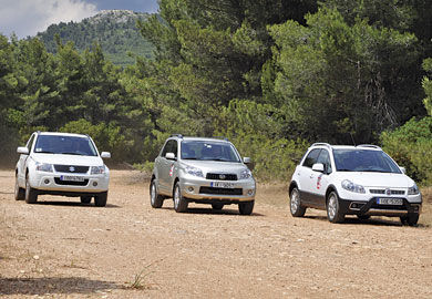 Daihatsu Terios 1,5 VS Fiat Sedici 1,6 4x4 VS Suzuki Grand Vitara 1,6 Η Ελίτ της free γενιάς